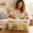 thumbnail image 5 of Vintage Floral Fabric Storage Basket Lined Rectangular Foldable Home Organizer Bin, 5 of 7