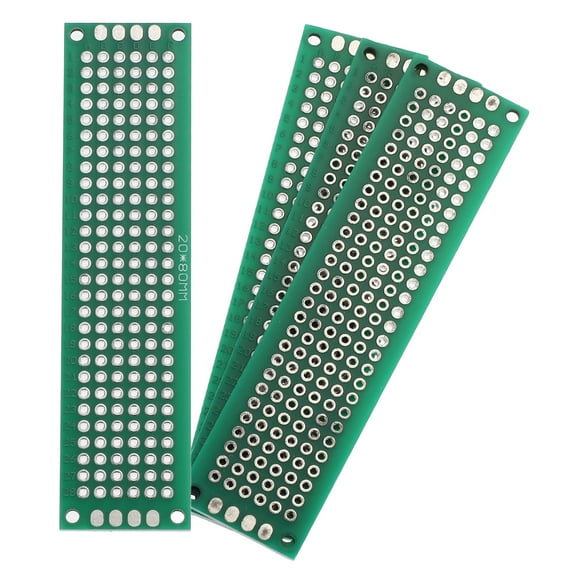 Uxcell 4Pcs Breadboard Solderable 80mm x 20mm Green Circuit PCB Board Double Sided Tin-Plated PCB Prototype Board for Electronics Prototyping, DIY Circuits Projects