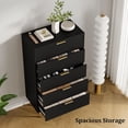 thumbnail image 3 of Bingirl Commode Moderne Cannelée à 5 Tiroirs avec Poignées, Commode en Bois Idéale pour le Rangement de Garde-Robe, Chambre, Salon et Couloir, 3 of 6