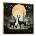 thumbnail image 2 of Designart "Elegant Night Deer Family" Animals Framed Wall Art - Traditional White Deer Landscape Entryway Framed Wall Art Print, 2 of 6
