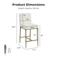 thumbnail image 4 of Lalia Modern Upholstered Square Back Counter Height Bar Stool with Metal Frame, Matte Gold, 4 of 13