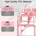 thumbnail image 3 of KOITHOT Clear Backpacks Large Heavy Duty PVC Waterproof Transparent Bookbag for School Adult Work, Pink, 3 of 7