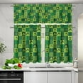 thumbnail image 2 of Plaid St. Patricks Day Kitchen Curtains and Valances Set Tier Curtains Green Cafe Curtains 36 Inch Length Living Room Bedroom Bathroom Farmhouse Rustic Country Curtains 3 Piece Set Rod Pocket, 2 of 4