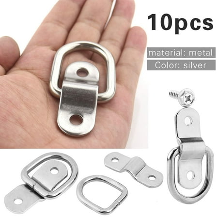

Zewfffr 10pcs D-Ring Tie Down Anchor Surface Mount Bolt On with Mounting Brackets