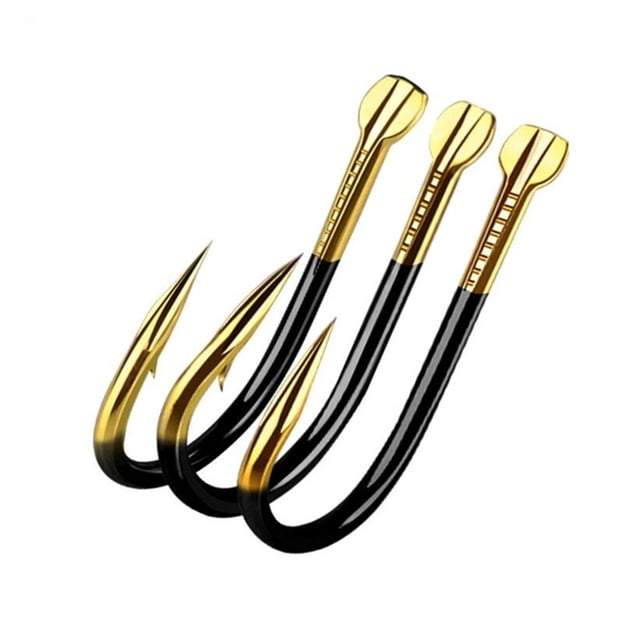 Graflsoa Premium Tungsten Alloy Fishing Hooks - Black Gold #13, 10pcs/Bag, Multiple Sizes Available for Anglers
