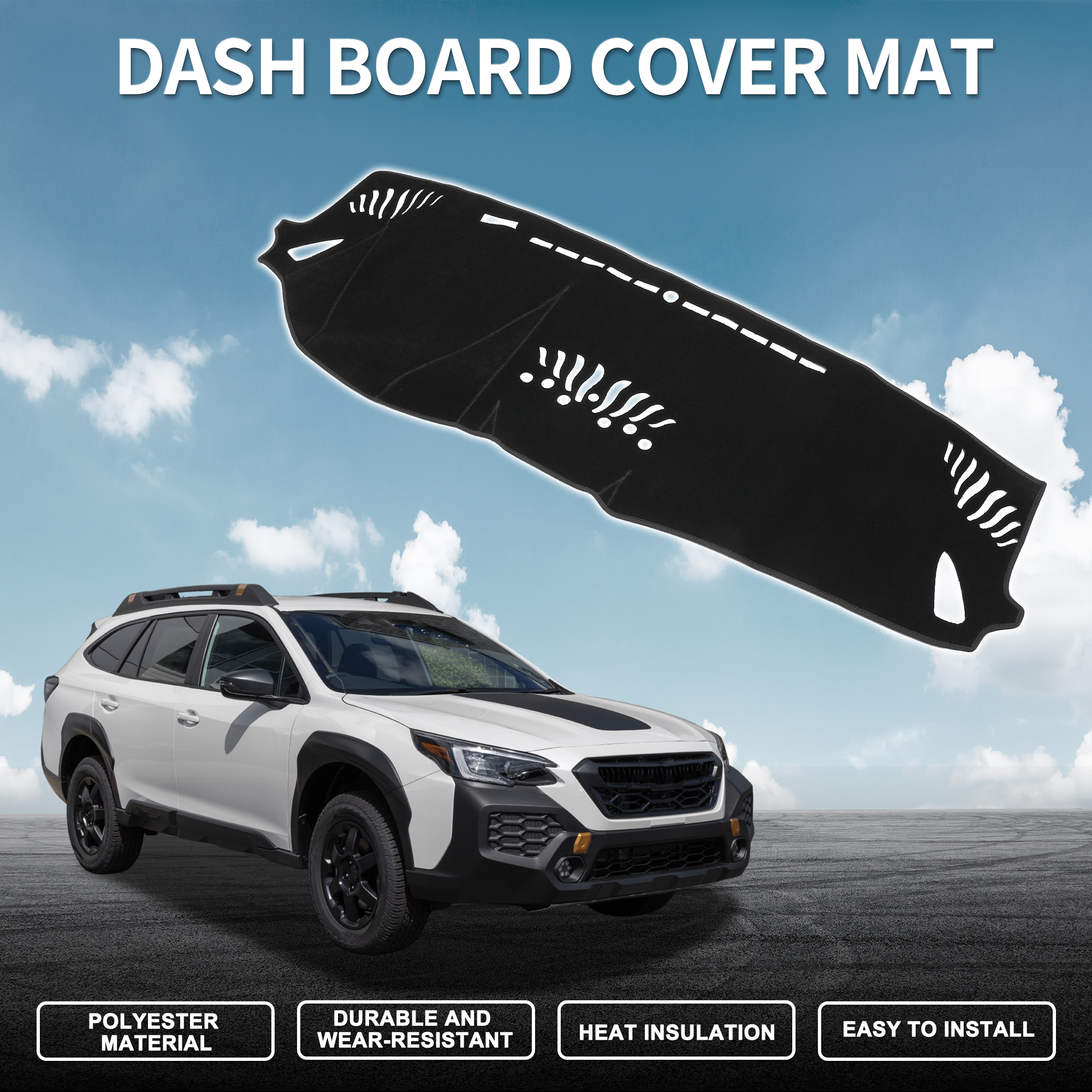 Unique Bargains Dash Cover for Subaru Outback 2020-2024 Non-Slip Dashboard Mat Black