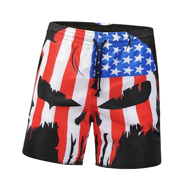Bañador deportivo de secado rápido con bandera estadounidense para hombre 2XL