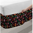 thumbnail image 2 of Day of the Dead Bed Skirt, Repetitive Pattern with Mexican Colorful, Elastic Bedskirt Dust Ruffle Wrap Around for Bedding Decor, 4 Sizes, Charcoal Grey Multicolor, by Ambesonne, 2 of 2