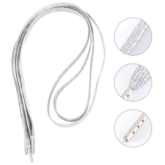 KALLORY 1 Pair Metal Casual Flat Shoe Laces, Plastic for Running, Jogging, and Everyday Use