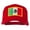 Red, variant on Mexico Flag Patched Mesh Cap - White OSFM