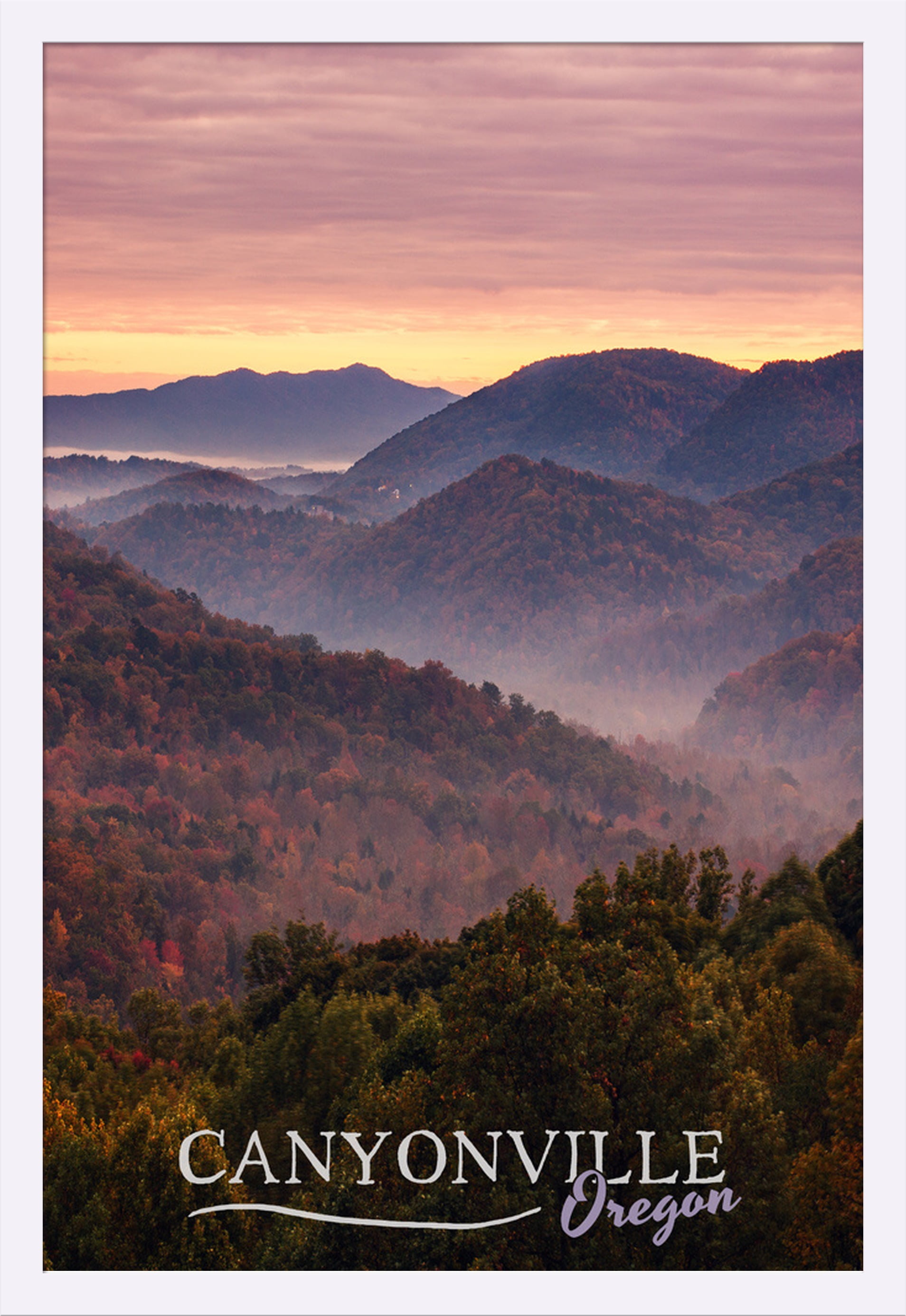 Canyonville, Oregon Mountains & Sunset Lantern Press Photography