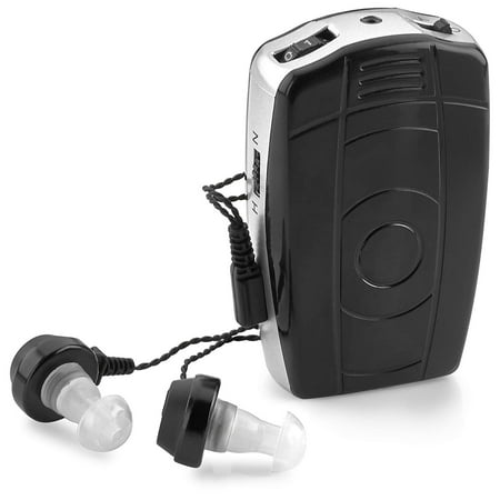 Digital Personal Sound and Voice Amplifier - Pocket Sound by MEDca with Single Ear and Double Ear Headphone Earbuds with Microphones The Best Hearing for Adults or Listening (Best Hearing Aids For The Money)