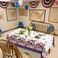 thumbnail image 4 of 4th of July Tablecloth Independence Day Patriotic Decorations Red White Blue Polyester Machine Washable for Dining Table Kitchen Party Holiday by PALIFEUR, 4 of 7