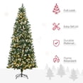 thumbnail image 4 of HOMCOM 7.5' Skinny Prelit Artificial Christmas Tree with Snow-dipped Tips, 4 of 10