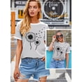 thumbnail image 4 of ZXSXSY Women's Sunflower Print Graphic Tee Crew Neck Short Sleeve T Shirt, 4 of 7