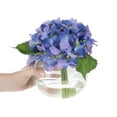 Hydrangea Artificial Floral Arrangement with Vase and Faux Water Fake Flowers for Home Decor