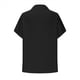 thumbnail image 5 of Camisa Estilo Boyfriend A Rayas Fruncidas para Mujer, Blusa Informal con Cuello Corto, Mangas , Botones y Bolsillo, Color Negro, Talla S, 5 of 7