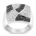thumbnail image 3 of 14k White Gold 0.50ct TDW Treated Black Round Diamond Cluster Ring(H-I ,SI1-SI2), 3 of 5