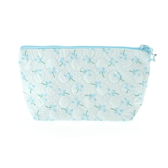 Unique Bargains 1 Pc Women Portable Makeup Bag for Travel Vacation Blue Polyester