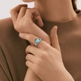 thumbnail image 3 of VAKKI Heart Shape Turquoise Claddagh Rings 925 Sterling Silver Celtic Knot Rings Womens Vintage Rings, 3 of 5