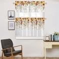 thumbnail image 5 of 3 Piece Curtains Tiers and Valances Set, Fall Sunflower Eucalyptus Leaves Thanksgiving Autumn Watercolor Floral Plant Rod Pocket Short Window Treatment Curtains Panel and Valance for Bathroom Kitchen, 5 of 6