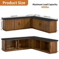 thumbnail image 5 of Gineuiia L-Shape Storage Bench with Cushion Backless Corner Dining Bench with Storage Kitchen Breakfast Nook Bench Storage Bench for Entryway Walnut, 5 of 9