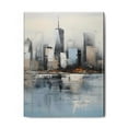 thumbnail image 2 of Abstract Cityscape Blue Modern City Building Reflection Oil Paintings Wall Art Canvas for Living Room Family Love Art Poster Home Decor Picture Wall Decor for Dining Room Framed 12"x16" 3PCS, 2 of 7