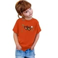 thumbnail image 4 of Toddler Girls Fashion Casual Print Crewneck Loose Short Sleeve T Shirt Top for Kids Size 1-2T Orange, 4 of 4