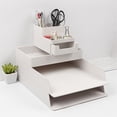 thumbnail image 4 of fastboy Office Desktop Organizer A4 Paper Drawer Storage Box Stackable File Cabinet Pen Holder Document Case Holder A4 Size Storage Box White A4, 4 of 6