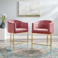 thumbnail image 2 of Modway Savour Tufted Performance Velvet Counter Stool Set of 2 in Dusty Rose, 2 of 5