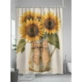 thumbnail image 5 of Fsddascl Sunflower Shower Curtain Set - 48" x 72" Washable Bathtub Curtain with 12 Hooks, Plaid Bow Vintage Farmhouse Floral Painting Waterproof Fabric Stall Shower Curtains for Bathroom/Bathtub, 5 of 6