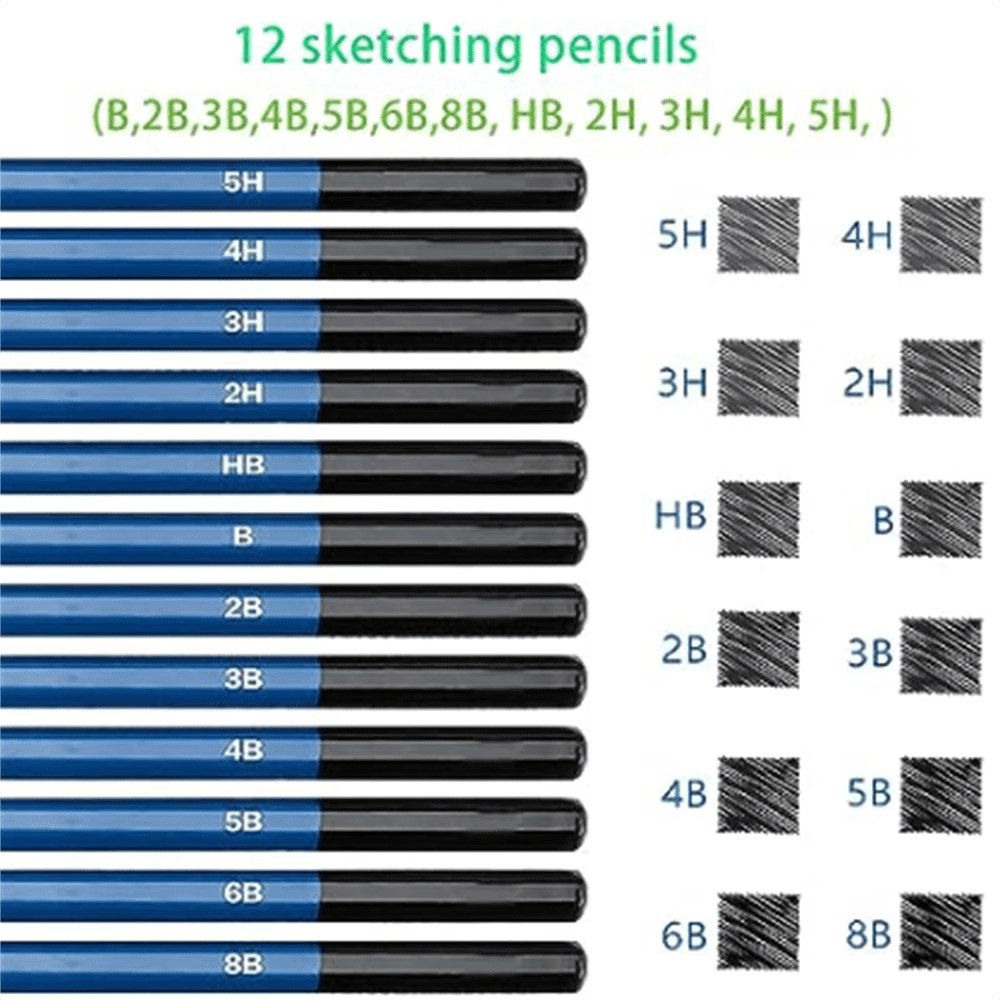 ZOUYUE 51-Piece Drawing Art Pencils, 51PCS Drawing & Art Supplies Kit for Kids, Complete Artist Kit, Include Graphite Pencils, Metallic Color Pencils, Water-soluble Pencils for Kids Adult Teens Artist