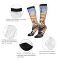 thumbnail image 6 of Lsque Sailing Ship Ocean Sunset Printed Crew Socks Men's Women's LightWeight Thin Casual Calf Socks ,Knee High Socks,Cotton Socks, 6 of 9