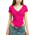 thumbnail image 1 of Kids T-Shirt, Solid Color V-Neck Casual Sports Short Sleeve Top, 1 of 5