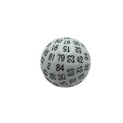 Single 100 Sided Polyhedral Dice (D100) Solid White Color Die with Black Numbering 45 Millimeters by SkullSplitter Dice