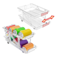 thumbnail image 4 of Lot de 2 Distributeur de Canettes de Soda pour Réfrigérateur Supports pour Frigo Mini Rack Skinny Conteneur Large Réglable, 4 of 6