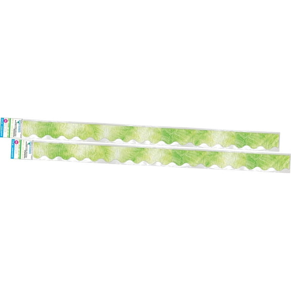 Barker Creek Double-Sided Scalloped Border 2-Pack, Lime Tie-Dye, Decorate Galore with 78' of Scalloped Border, Coordinating Designs Printed On Both Sides for Twice The Value, 2.25" x 78' (4330)