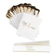 Lillian Rose Gold and White Wedding Welcome Bags with Bottle Wraps Set