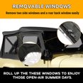 thumbnail image 3 of Kojem Convertible Soft Top Sailcloth for 1987-1995 Jeep Wrangler YJ Zip Out with Removable Upper Door Skins and Back Window Black Sailcloth 2 Door 9870215, 3 of 11