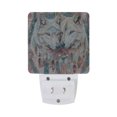 thumbnail image 2 of Beautiful Wolves with Feather Night Light 2 Pack LED Nightlight Plug into Wall Dusk to Dawn Sensor Soft White, 2 of 7
