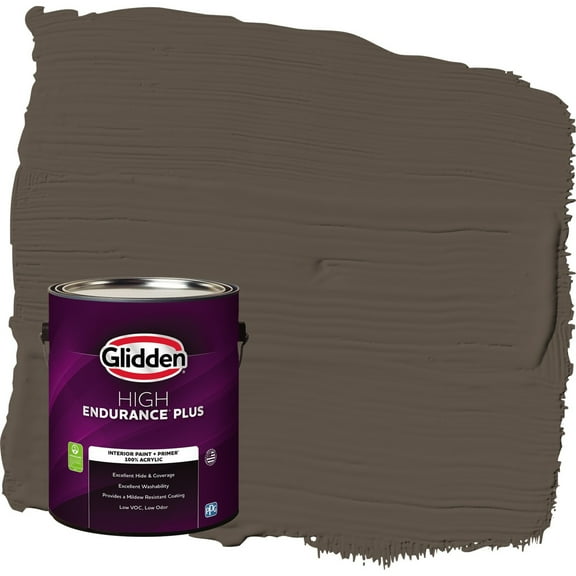 Glidden HEP Cabin Fever / Brown Eggshell Interior Paint with Primer, 1 Gallon