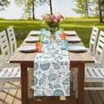 thumbnail image 4 of Boho Teal Green Floral 70 Inch Table Runner, Vintage Farmhouse Paisley Leaf Farmhouse Dresser Scarf Cotton & Linen Tablerunner for Dining/Kitchen Island/Holiday Party Décor 13" x 70", 4 of 9