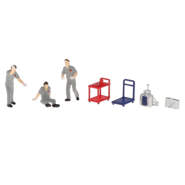4 personas pequeñas modelo de de reparación de personajes hombre / modelo de muñeca de tren accesorios de E Hugo Modelos en miniatura Personas