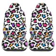 thumbnail image 1 of LAKIMCT Rainbow Leopard Print Car Seat Covers Vehicle Front Seat Covers Universal Fit Seat Protector, 1 of 9
