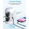 thumbnail image 3 of Multiprise, BESFAN Rallonge de 10 Pieds avec 8 Prises AC et 4 Ports USB, Multiprise avec Protection contre les Surtensions, Économiseur d'Espace pour Maison, Dortoir et Bureau, 3 of 5