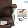 thumbnail image 6 of Sealy Brown Faux Leather Mid Back Swivel Office Chair with Fabric Upholstery, 6 of 9