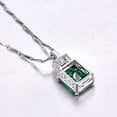 thumbnail image 5 of NUNCAD Women's Pendant Necklace with Created Emerald Cubic Zirconia CZ Birthstone 925 Sterling Silver Chain Pendant, 5 of 5