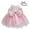 Pink, variant on Baby Girls Lace Bowknot Princess Tutu Dress with Headband – Flower Embroidery Formal Pageant Baptism Birthday Gown