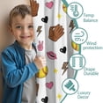 thumbnail image 3 of Blackout Kids Curtains,Colorful Softball and Fashion Icons Pattern Childrens Insulated Curtains Set Of 2,Bedroom Essentials,Toddler Room Decor 52"x63", 3 of 5