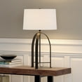 thumbnail image 4 of Evelyn&Zoe Oakdale 26" Tall Table Lamp with Fabric Shade in Blackened Bronze/White, 4 of 8